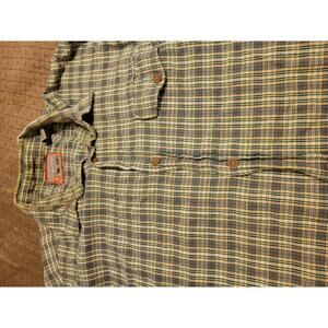 Bugle Boy Authentics Plaid Button Down Shirt Men’s Large Green Blue